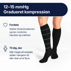 Diasocks støttestrømper med gradueret kompression på 12–15 mmHg.